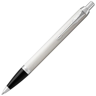 Ручка шариковая PARKER “IM Core White Lacquer CT“, корпус белый глянцевый лак, хромированные детали, синяя, 1931675