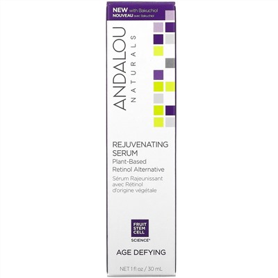 Andalou Naturals, Rejuvenating Serum, Plant-Based Retinol Alternative, Age Deying, 1 fl oz (30 ml)