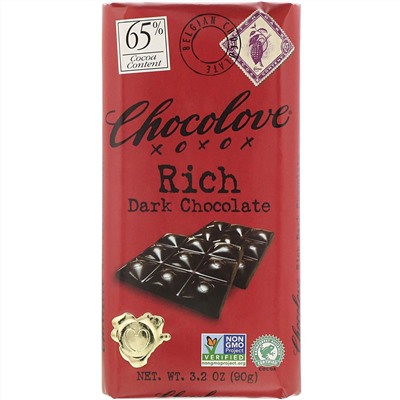 Chocolove, Rich Dark Chocolate, 65% Cocoa, 3.2 oz (90 g)