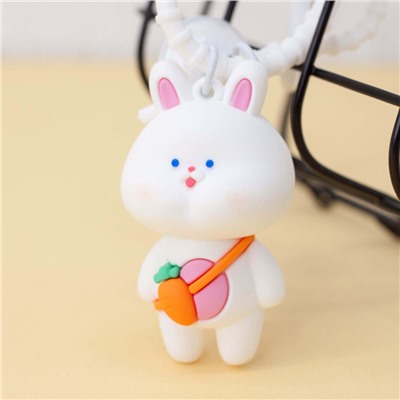 Брелок с колокольчиком "Bag bunny", white