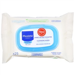 Mustela, Cleansing Wipes, 25 Wipes