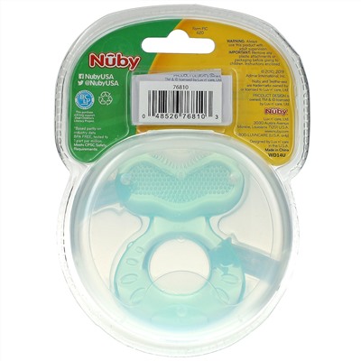 Nuby, Soothing Teether, Teeth Eez, 3+M, Aqua, 1 Teether