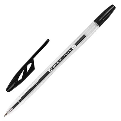 Ручка шариковая Brauberg (Брауберг) Ultra, чёрная, пишущий узел 1 мм, линия письма 0,5 мм