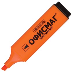 Текстмаркер Офисмаг, классический, скошенный наконечник, цвет оранжевый, 1-5 мм