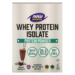 Now Foods, Sports, Whey Protein Isolate, Creamy Chocolate, 8 Packets, 1.16 oz (33 g) Each