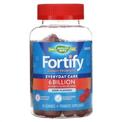 Nature's Way, Fortify Gummy Probiotic, Sugar-Free, Berry Flavored, 6 Billion, 60 Gummies
