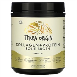 Terra Origin, Collagen + Protein Bone Broth, Vanilla, 16.43 oz (466 g)