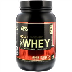 Optimum Nutrition, Gold Standard 100% Whey, сыворотка со вкусом клубники, 909 г (2 фунта)