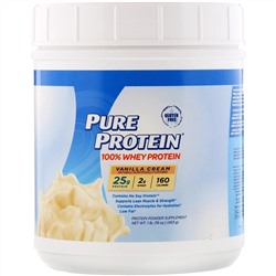 Pure Protein, 100% Whey Protein, Vanilla Cream, 1 lb (453 g)