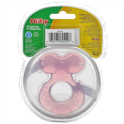 Nuby, Teethe Eez, Soothing Teether, Pink, 3+m, 2 Piece Set