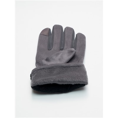 Классические перчатки зимние мужские серого цвета 603Sr