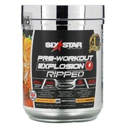 Six Star, Elite Series, Pre-Workout Explosion, предтренировочный для рельефа, персик и манго, 173 г (6,10 унции)