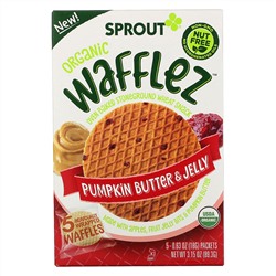 Sprout Organic, Wafflez, Pumpkin Butter & Jelly, 5 Packets, 0.63 oz (18 g)