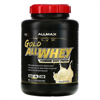 ALLMAX Nutrition, AllWhey Gold, 100% Whey Protein + Premium Whey Protein Isolate, French Vanilla, 5 lbs. (2.27 kg)