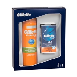 Подарочный набор Gillette (Джилет) Fusion (гель для бритья Fusion5 Ultra Sensitive, 200 мл + бальзам после бритья Pro 3в1, 50 мл)