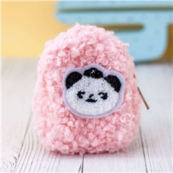 Кошелёк меховой "Panda head", light pink