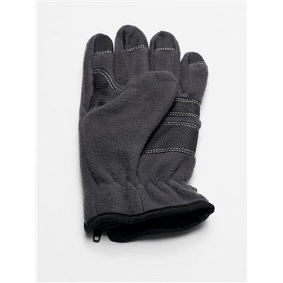 Перчатки мужские на флисе серого цвета 699Sr