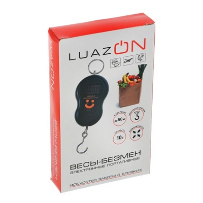 Безмен LuazON LV-402, электронный, до 50 кг, точность до 10 г, подсветка, МИКС