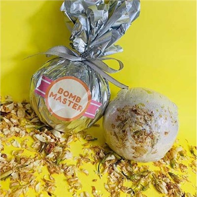 Бурлящие шарики для ванны с шиммером и натуральным маслом Bomb Master (Бомб Мастер) Жасмин, 130 г