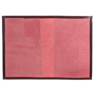 Обложка для паспорта Premier-О-8 натуральная кожа бордо гладкий (82) 107657