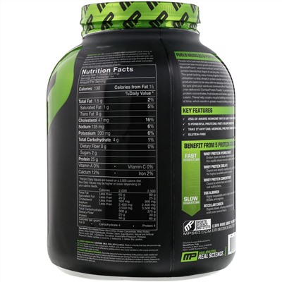 MusclePharm, Combat Powder, Advanced Time Release Protein, Banana Cream, 4 lbs (1814 g)