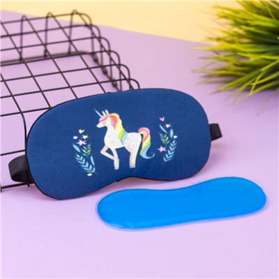Маска для сна гелевая "Color Unicorn", blue