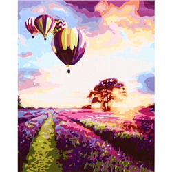 Картина рисование по номерам 40*50 см "Воздушные шары над полем" Е331
