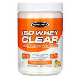 Muscletech, ISO Whey Clear, Ultra-Pure Protein Isolate, Orange Dreamsicle, 1.10 lbs (505 g)