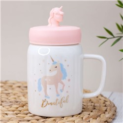 Кружка "Drancing unicorn beautiful", white (460 ml)