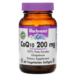 Bluebonnet Nutrition, CoQ10, 200 мг, 60 желатиновых капсул