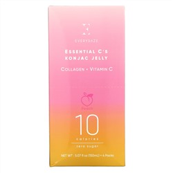 Everydaze, Essential C's Konjac Jelly, Peach, 4 Pouches, 5.07 fl oz (150 ml ) Each