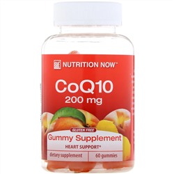 Nutrition Now, CoQ10, Natural Peach Flavor, 200 mg, 60 Gummies