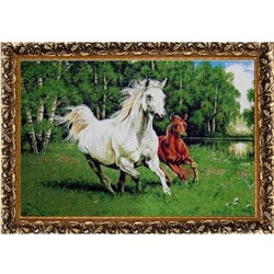 Картина 50*100 см репродукция в золотой раме Г055