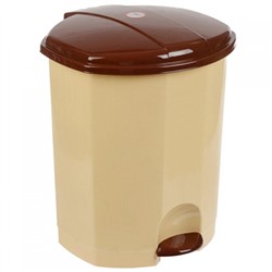 Ведро для мусора с педалью пластмассовое в комплекте с внутренним ведром, цвет бежево-коричневый, 23х21х29 см, 7 л