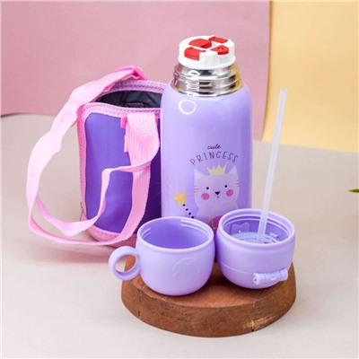 Термос "Cute cat", purple (550 ml)