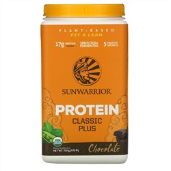 Sunwarrior, Protein Classic Plus , Plant Based, Chocolate, 1.65 lb (750 g)