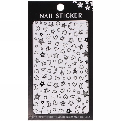 Наклейки переводные для нейл-арта "Nail Art Design", черные узоры, микс 3 дизайна, 15*8,5см