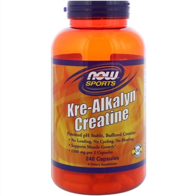 Now Foods, Sports, Kre-Alkalyn Creatine (креалкалин креатин), 240 капсул