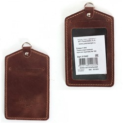 Футляр для карточек (бейдж) Premier-V-942 натуральная кожа коричневый тем пулл-ап (152) 228960