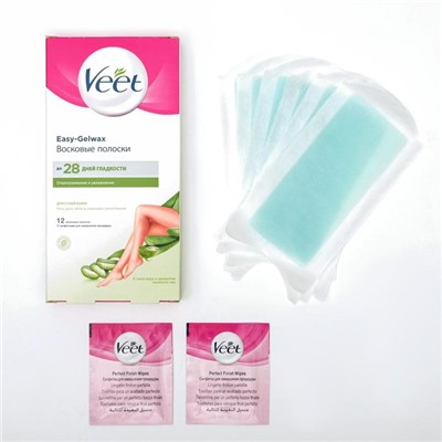 Восковые полоски Veet для сухой кожи, 12 шт.