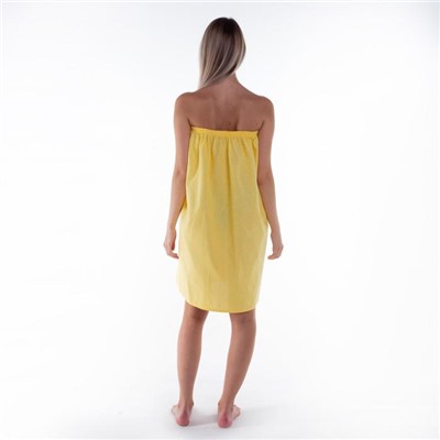 Полотенце для бани Spa day жёлтый, женское парео,75х150±4 см, 100% хл.,ваф.полотно,160 гр/м2