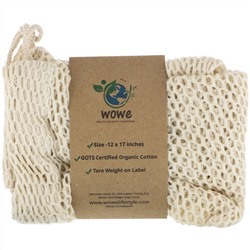 Wowe, Certified Organic Cotton Mesh Bag, 1 Bag, 12 in x 17 in