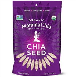 Mamma Chia, органические белые семена чиа, 340 г (12 унций)