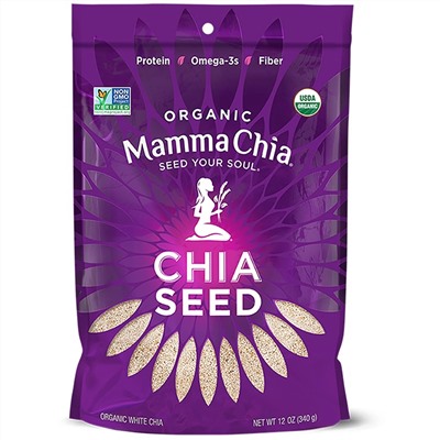 Mamma Chia, органические белые семена чиа, 340 г (12 унций)