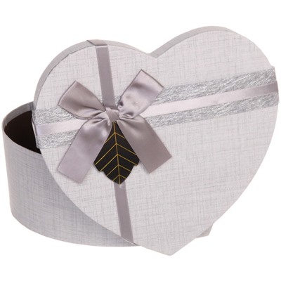 Коробка подарочная "Биение сердца", цвет серый 22*20*9 см