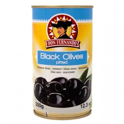 Черные оливки без косточек Don Fernando Blackened olives pitted 350мл