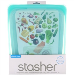 Stasher, Многоразовый силиконовый контейнер для еды, объем в полгаллона, голубой, 1,92 л (64,2 жидк. унции)