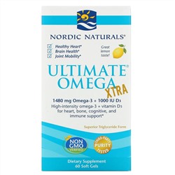 Nordic Naturals, Ultimate Omega Xtra, лимон, 1000 мг, 60 мягких таблеток