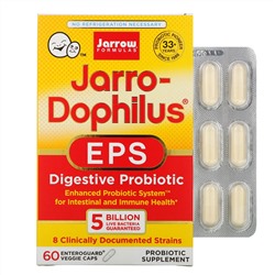 Jarrow Formulas, Jarro-Dophilus EPS, пищеварительный пробиотик, 5 миллиардов, 60 растительных капсул Enteroguard