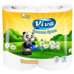 Туалетная бумага Viva (Вива) Ромашка полевая, 2-слойная 4 рулона